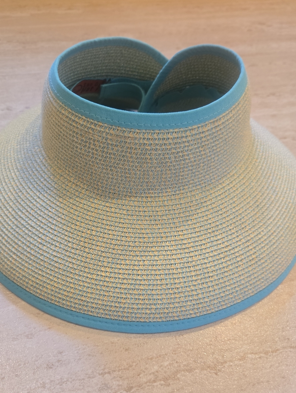 San Diego Hat Company Aqua/Yellow Tweed Full Coverage Packable/Roll Up Sun Hat
